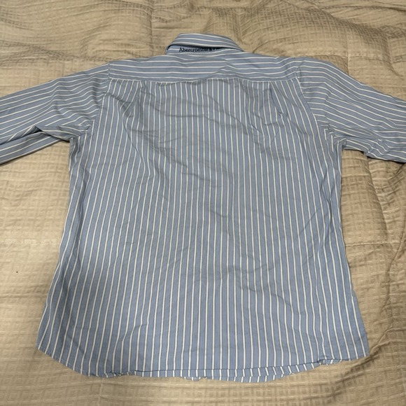 Abercrombie And Fitch Mens Blue Striped Long Sleeve Button Down Shirt Size L - Picture 11 of 11